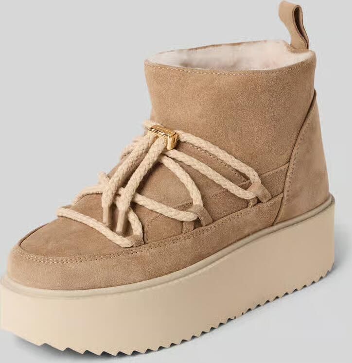INUIKII Boots van leer met plateauzool model 'CLASSIC LOW PLATFORM'
