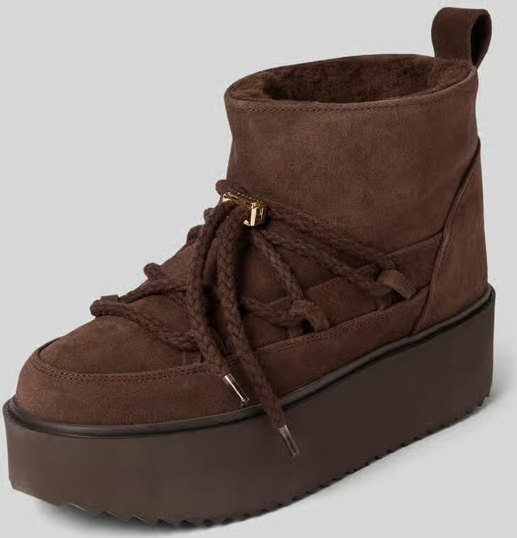 INUIKII Boots van leer met plateauzool model 'CLASSIC LOW PLATFORM'