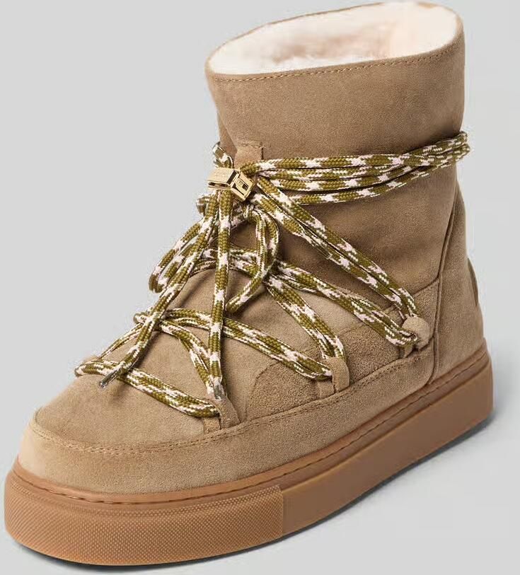 INUIKII boots van leermix met logodetail