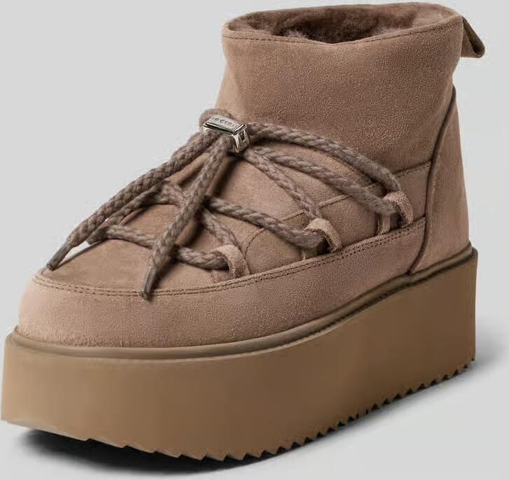 INUIKII Snowboots van leer met plateauzool