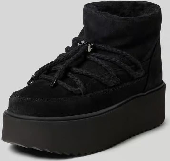 INUIKII Snowboots van leer met plateauzool