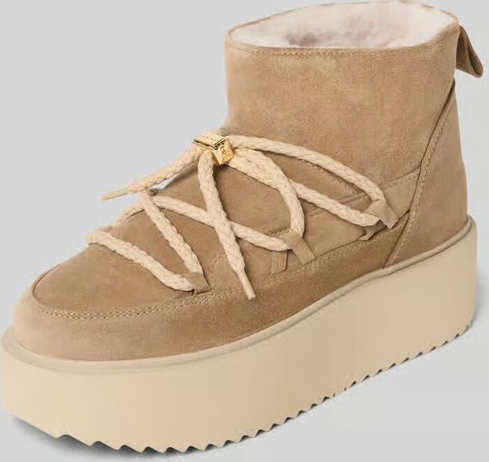 INUIKII Snowboots van leer met plateauzool