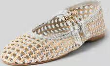 Inuovo Ballerina's van leermix in vlechtlook
