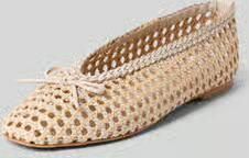 Inuovo Ballerina's van leermix in vlechtlook