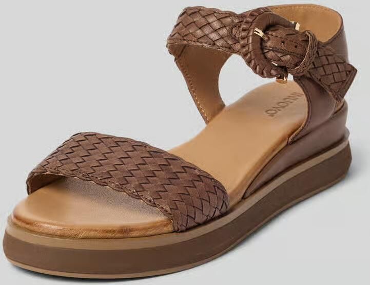 Inuovo Sandalen van echt leer in vlechtlook