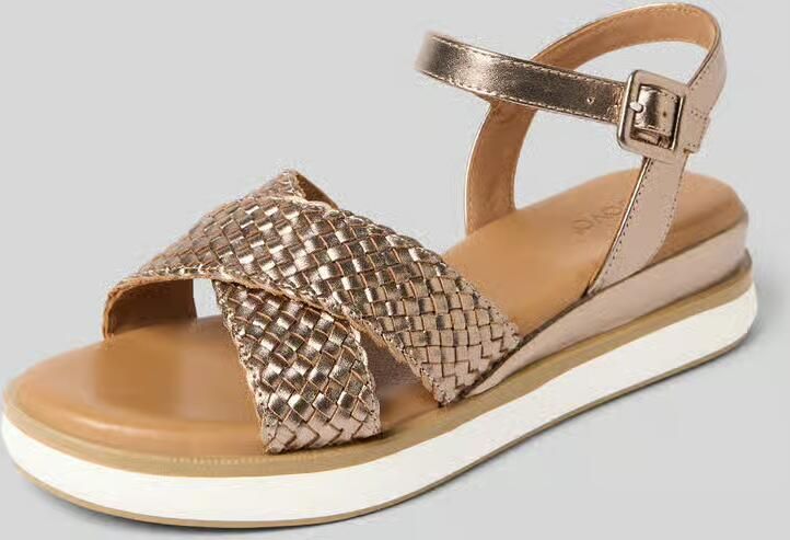 Inuovo Sandalen van leer in gevlochten look