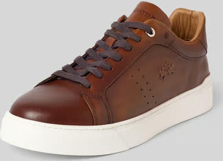 LA MARTINA Sneakers van echt leer met logodetail