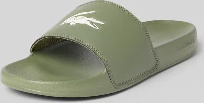 Lacoste Badslippers met logoprint model 'SERVE SLIDE 0.0'