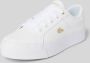 Lacoste Logo Sneakers Mat Leer Zijlabel In reliëf Brede Zool White Dames - Thumbnail 23