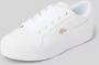 Lacoste Logo Sneakers Mat Leer Zijlabel In reliëf Brede Zool White Dames - Thumbnail 5