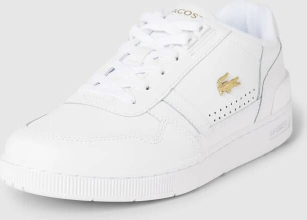 Lacoste Logo Sneaker Mat Leer Label Ingedrukt Vetersluiting White Dames - Foto 17