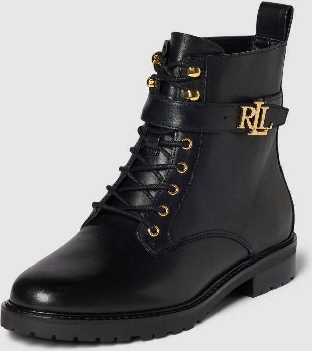 Lauren Ralph Lauren Boots van leer met labeldetail model 'ELRIDGE'