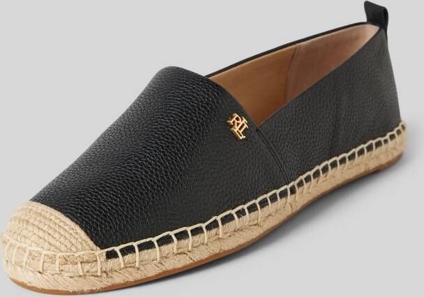 Lauren Ralph Lauren Espadrilles van leer met logodetail model 'CAMERYN'