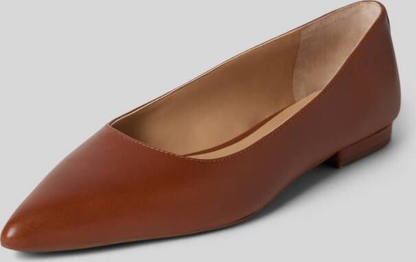 Lauren Ralph Lauren Leren ballerina's met blokhak model 'LONDYN'