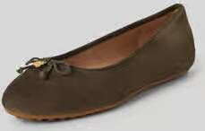 Lauren Ralph Lauren Leren ballerina's met strikdetail model 'JAYNA DRIVER'
