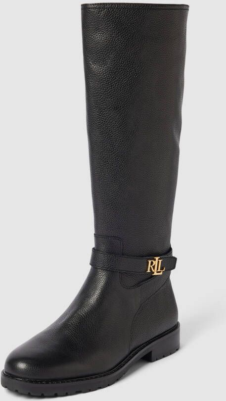 Lauren Ralph Lauren Leren laarzen met labelapplicatie model 'HALLEE'