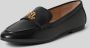 Ralph Lauren Zwarte Leren Platte Schoenen Logo Voorkant Black Dames - Thumbnail 4