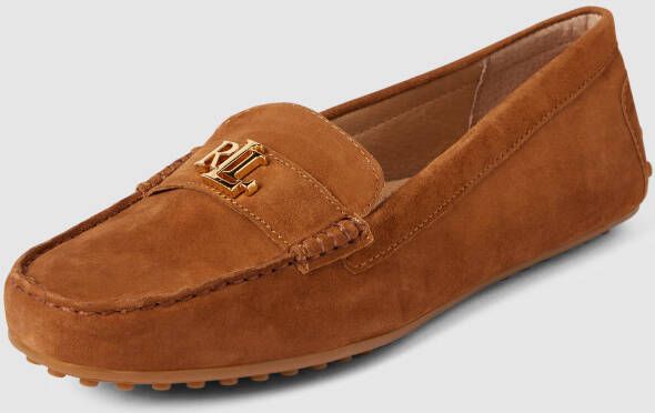 Lauren Ralph Lauren Penny loafers van leer met labeldetail model 'BARNSBURY'