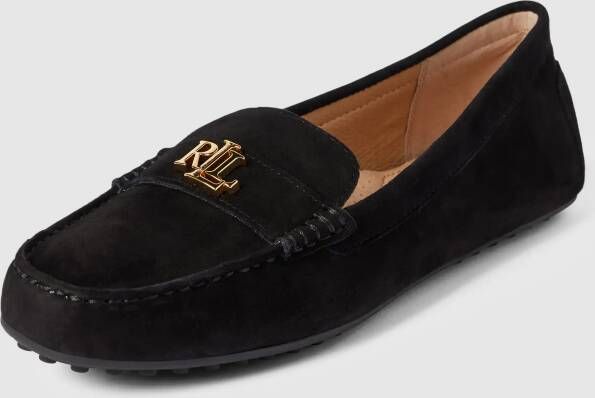 Lauren Ralph Lauren Penny loafers van leer met labeldetail model 'BARNSBURY'