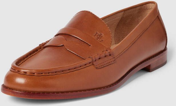 Lauren Ralph Lauren Pennyloafers van leer met labeldetail model 'WYNNIE'