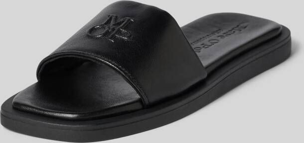 Marc O'Polo Leren slippers met logodetail model 'AGDA'