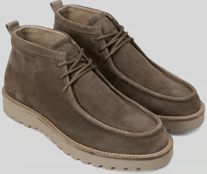 Marc O'Polo Boots van runder suède met profielzool