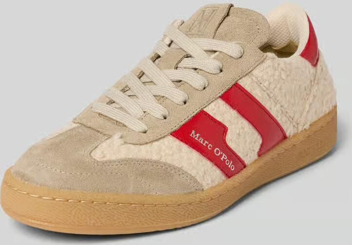 Marc O'Polo Sneakers laag 'Court' taupe rood natuurwit - Foto 3
