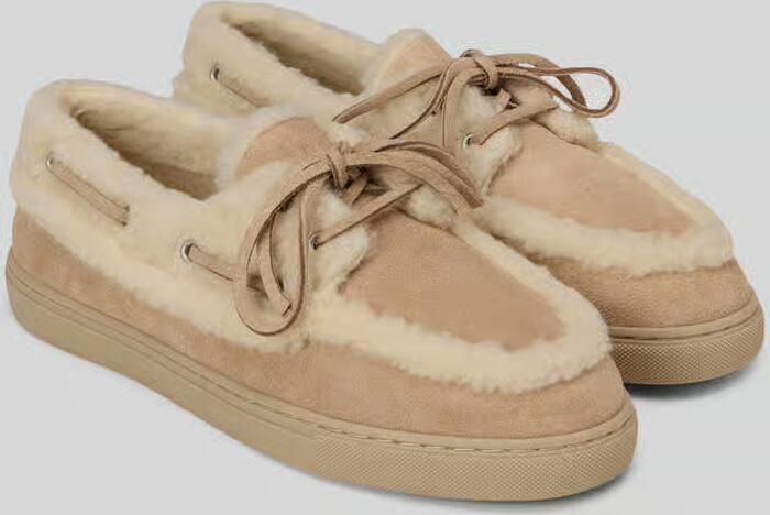 Marc O'Polo Loafers met lamswollen voering van runder suède