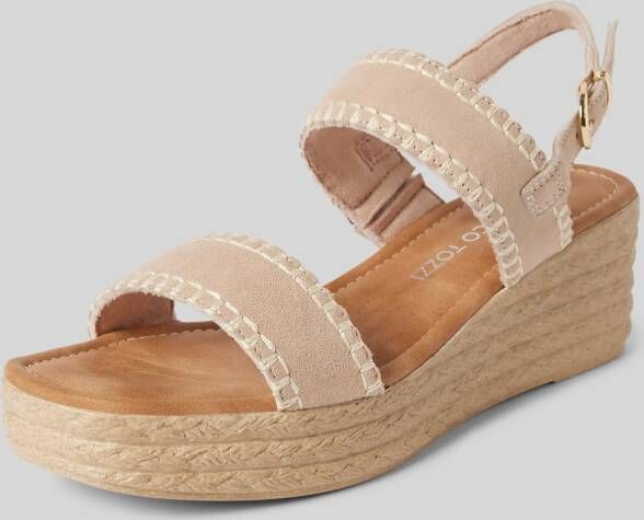 Marco tozzi Sandalen van leer met sleehak