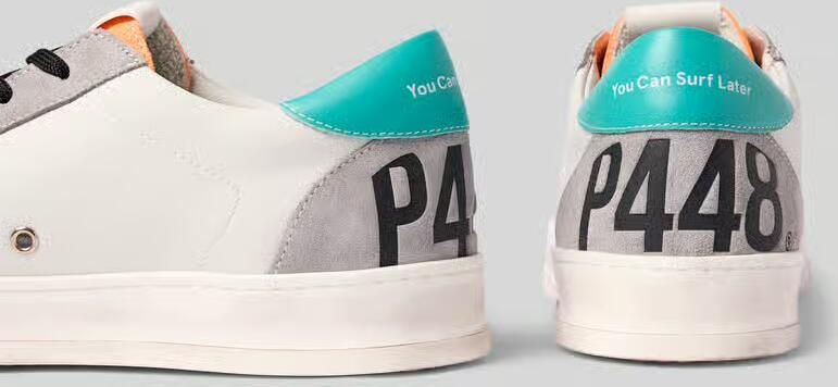 P448 Sneakers van leer met labelprintdetails model 'JACKC 130' - Foto 2