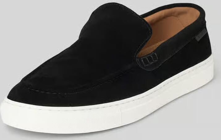 PS Poelman Loafers van echt leer met logodetail