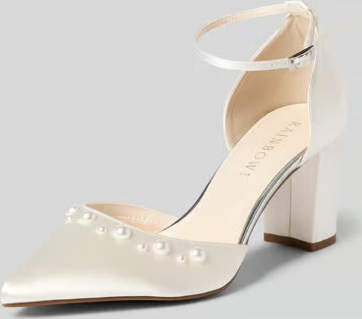 Rainbow Club Pumps met kralen en blokhak model 'Maya' wide fit