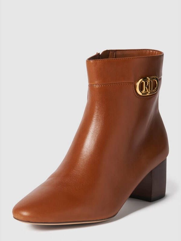 Ralph Lauren Laarsjes van leer met blokhak - Schoenen.nl