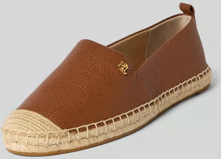 Lauren Ralph Lauren Espadrilles van leer met logodetail model 'CAMERYN' - Foto 3