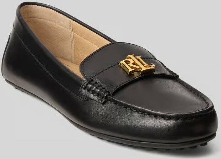 LAUREN RALPH LAUREN Mocassins Dames Barnsbury Flats Leer Zwart