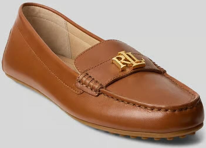 LAUREN RALPH LAUREN Mocassins Dames Barnsbury Flats Leer Camel - Foto 8