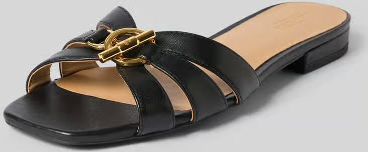 Lauren Ralph Lauren Instappers van echt leer model 'BLAIKE SLIDE'
