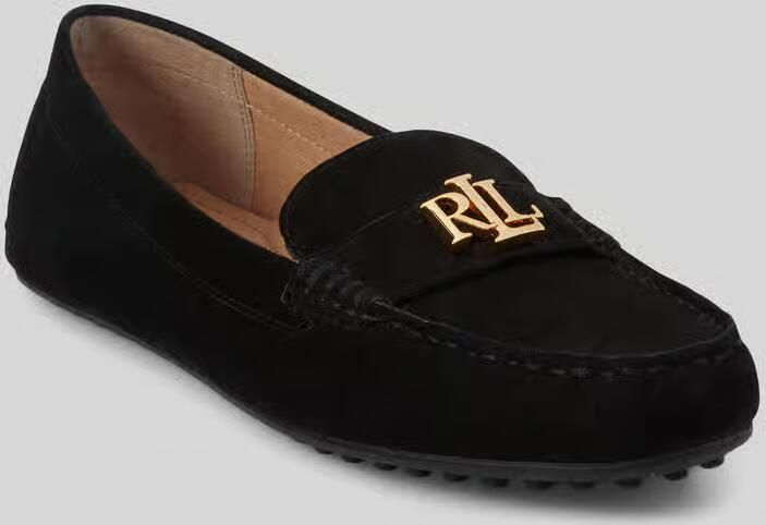 Lauren Ralph Lauren Leren loafers met labelapplicatie van Lauren Ralph LaureL model 'BARNSBURY'