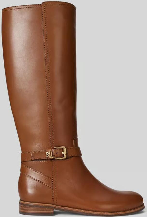 Lauren Ralph Lauren Leren laarzen met doornsluiting model 'BROOKE' - Foto 2