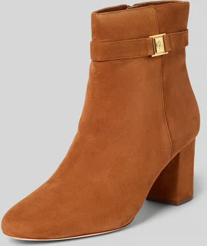 Lauren Ralph Lauren Laarsjes van leer met applicatie model 'KELLIE'