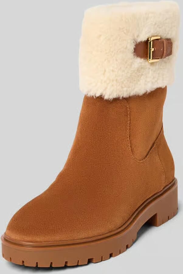 Lauren Ralph Lauren Leren boots met voering van teddybont model 'ALLYSON'