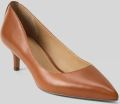 Lauren Ralph Lauren Pumps van leer met elastisch riempje model 'ADRIENNE' - Bruin