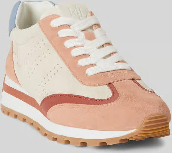 Lauren Ralph Lauren Sneakers laag 'DANI' sand lichtblauw abrikoos kersrood - Foto 3