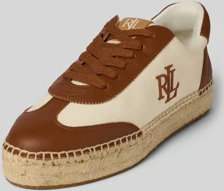 Lauren Ralph Lauren Sneakers van een mix van leer en textiel model 'LUIZE'