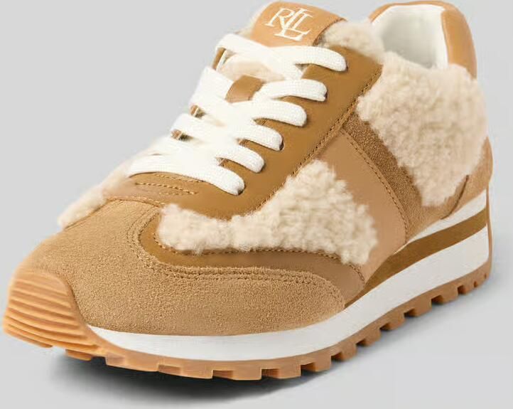 Lauren Ralph Lauren Sneakers van leer met teddybont model 'DANI'