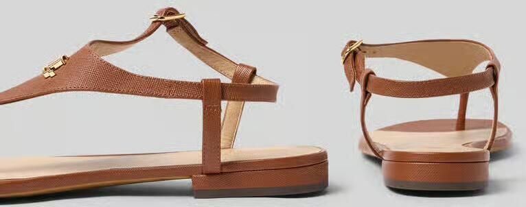 Lauren Ralph Lauren Teenslippers van rundleer model 'EVERLEY 2' - Foto 2