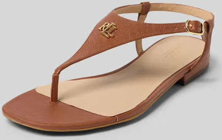 LAUREN RALPH LAUREN Dames Everley 2 Flat Sandal Leatherlook Bruin - Foto 11
