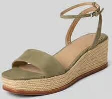 Lauren Ralph Lauren Wedges van leer met logodetail model 'LEONA'