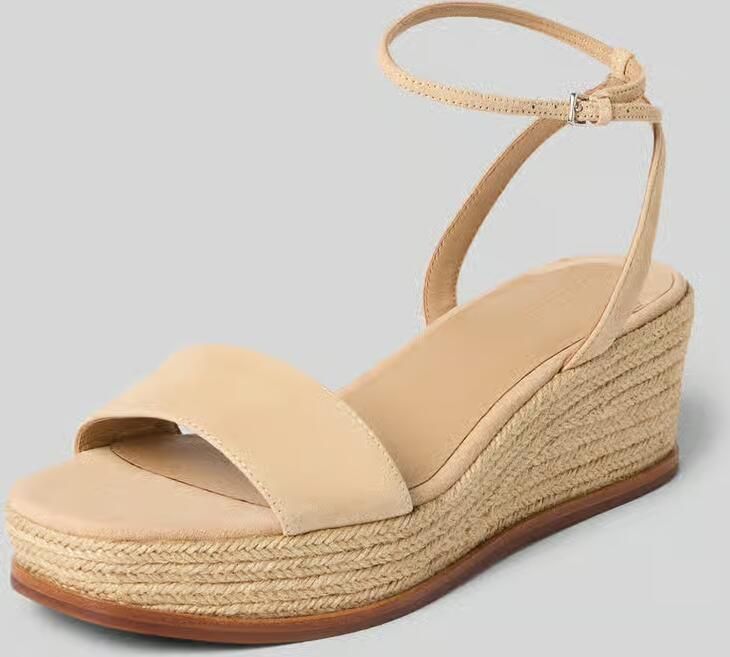 Lauren Ralph Lauren Wedges van leer met logodetail model 'LEONA'
