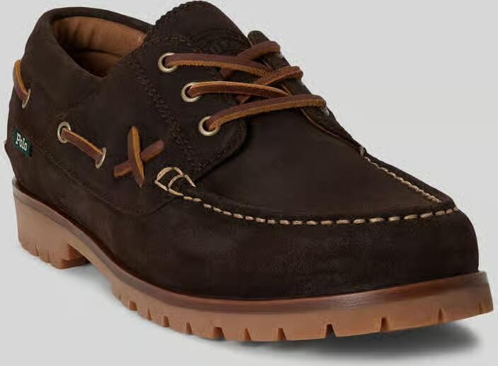 Polo Ralph Lauren Bootsschoenen van rundleer met profielzool